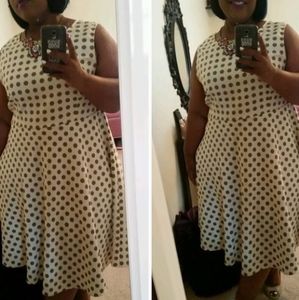 Knee length polka dot dress